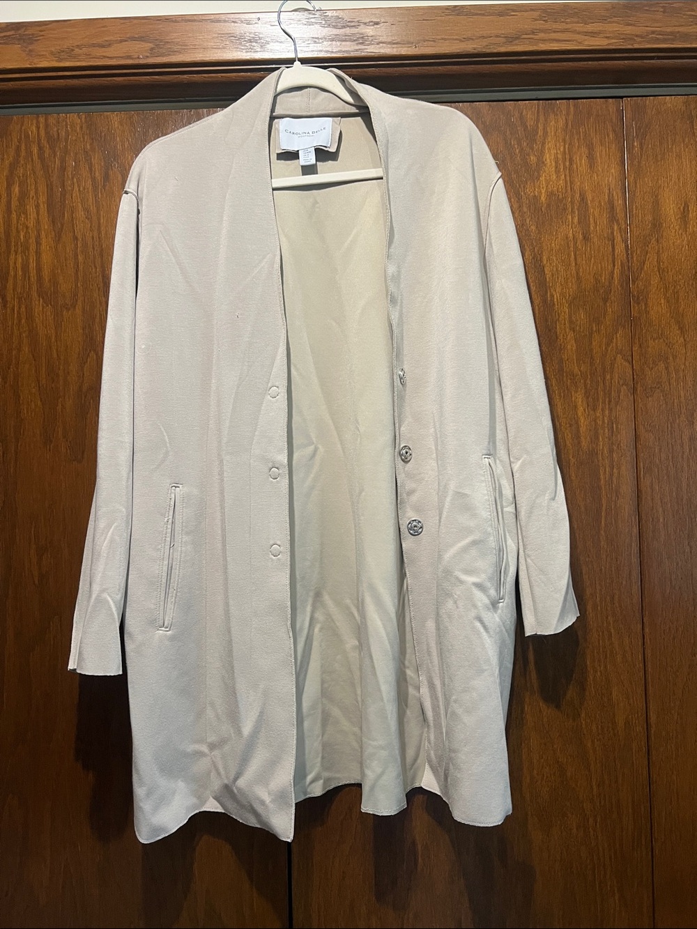 Cuyana Women's Longline Light Taupe Blazer Coat